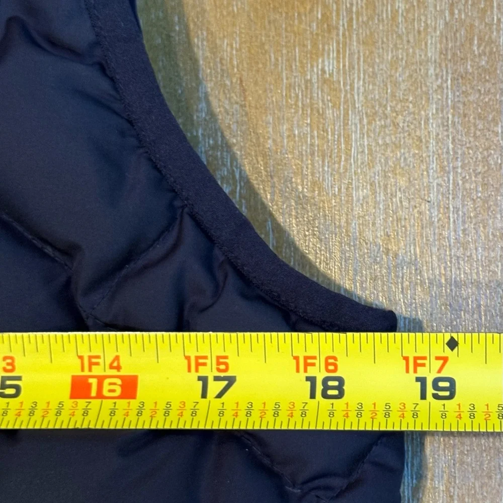 J Crew Excursion Down‎ Vest Quilted Puffer Pockets Full Zip Navy Sz S
